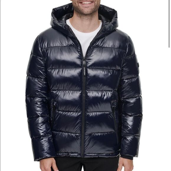 Calvin Klein Men’s Shine Puffer Hooded Jacket - Picture 2 of 15
